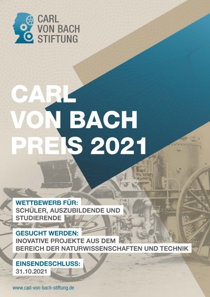 Flyer zur Ausschreibung Carl-von-Bach-Preis 2021